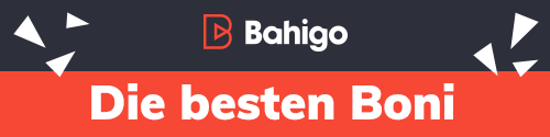Banner mit Bahigo Logo und Schriftzug Die besten Boni